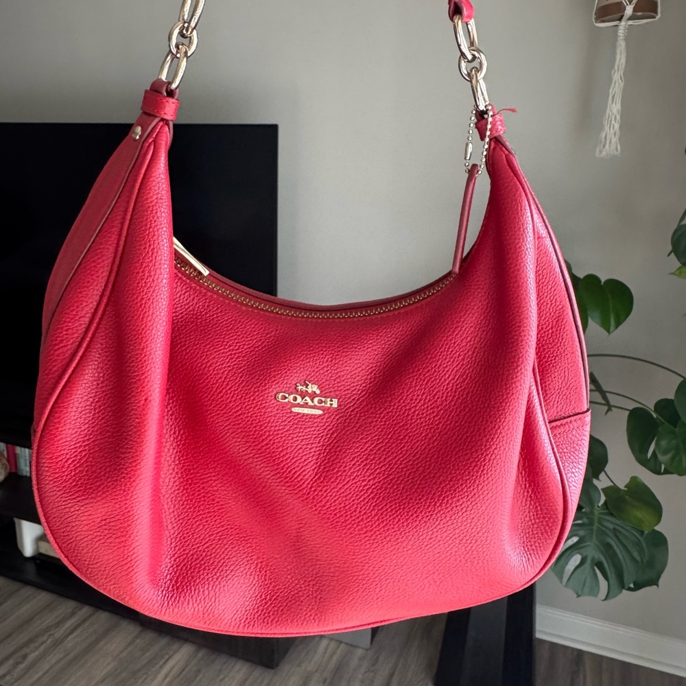 Coach Vibrant Red Leather Shoulder Bag